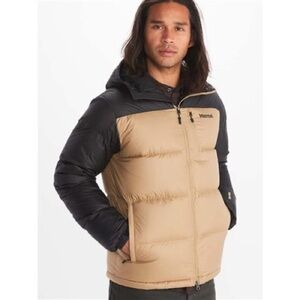 Marmot Guides Down Hoody Men’s Insulated Winter Jacket Black Tan